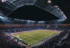 вид на стадион Камп Ноу в Барселоне